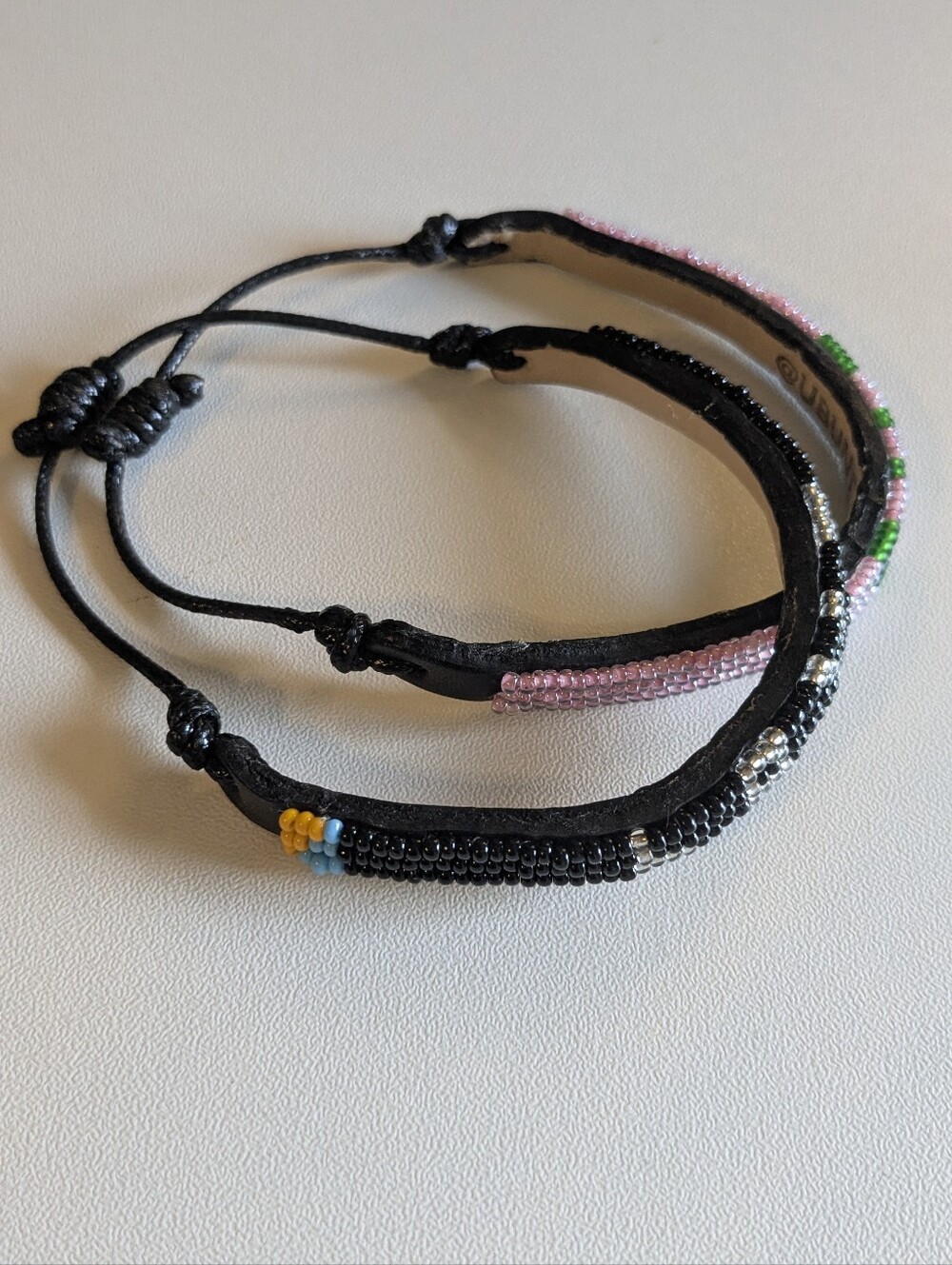 Ubuntu Life Set Of 2 Bracelets Beaded Love Adjustable Cords Like New